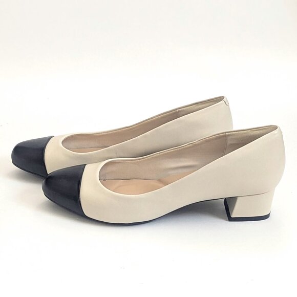 Easy Spirit Womens Lucinda Two Tone Heeled Ballet Pump Shoes Ivory Sz 8.5 NWOT - Picture 7 of 14